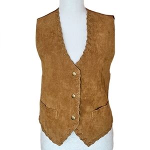 Koret Suede Vest Women's Medium Brown Leather Vintage Western Boho Festival 70s